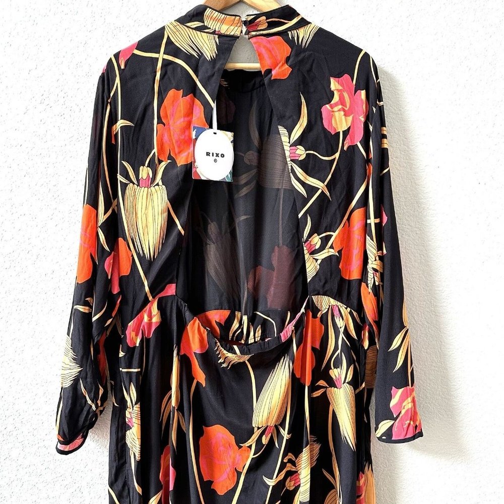 RIXO x Target Floral Open Back Cascade Ruffle Dress Size 24/26W - Picture 6 of 8